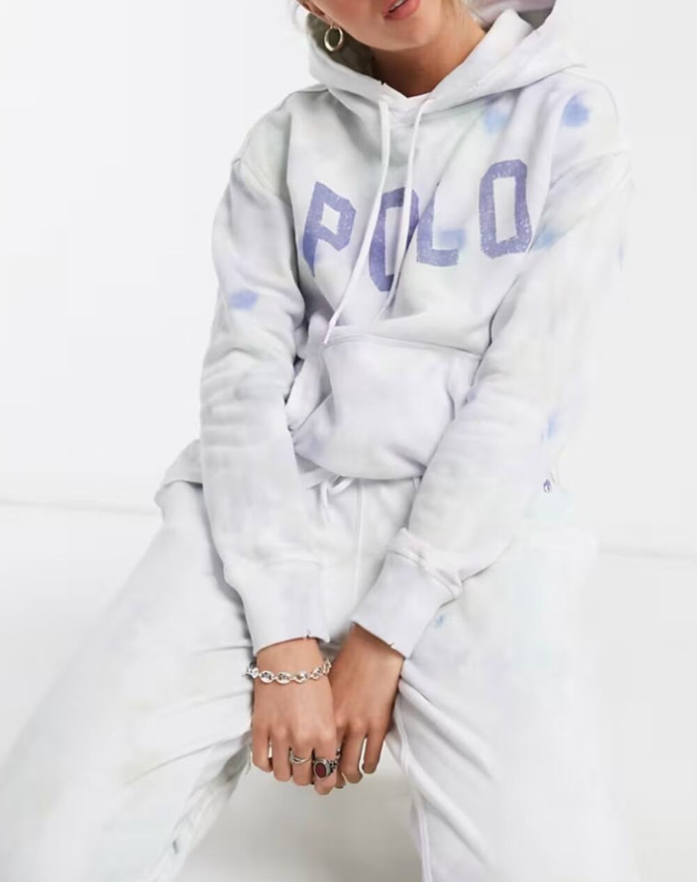 Polo Ralph Lauren logo Hoodie Sweatshirt Pastel Paintsplatter